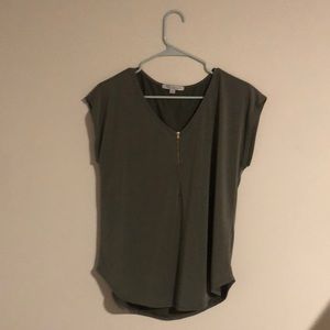 Green Women’s Zipper Blouse